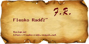 Flesko Radó névjegykártya